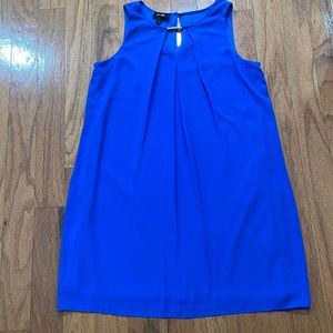 By & by Women Dress Size Large Blue Sleeveless Decorative Neckline Key Hole Back
